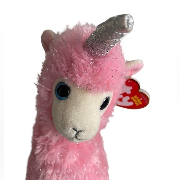 TY Beanie Baby Plush Stuffed Animal LANA the Pink Sparkly Llama Llamacorn NWT - Picture 3 of 13